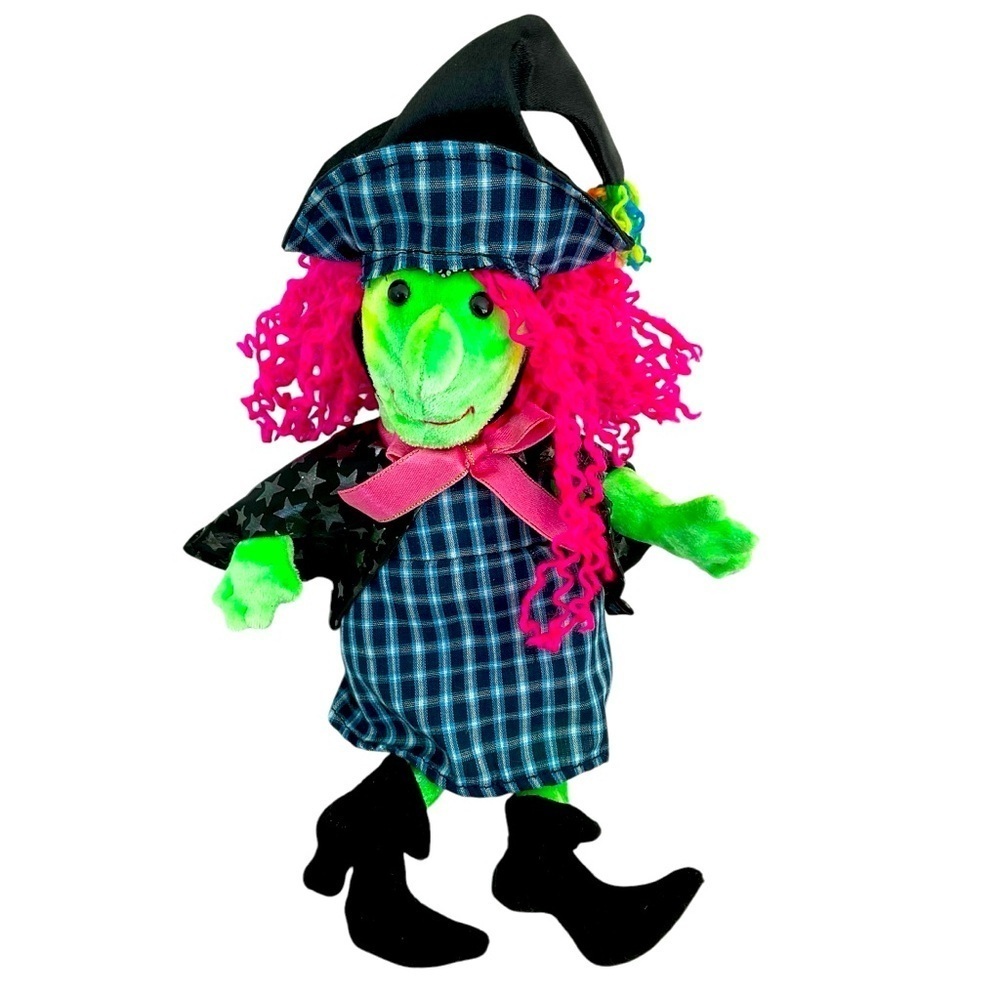 TY Beanie Baby Scary the Witch Halloween Plush 9” NWT 2000 Pink Hair